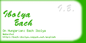 ibolya bach business card